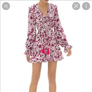 Floral-Print Long-Sleeve Short Dress by Alexis.